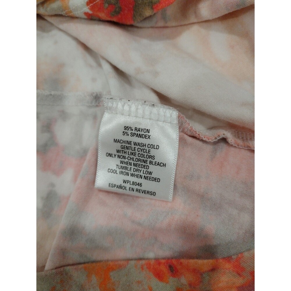 JM Collection Women's Large Orange Peach Coral Soft Stretch Short Sleeve Blouse - Picture 6 of 6
